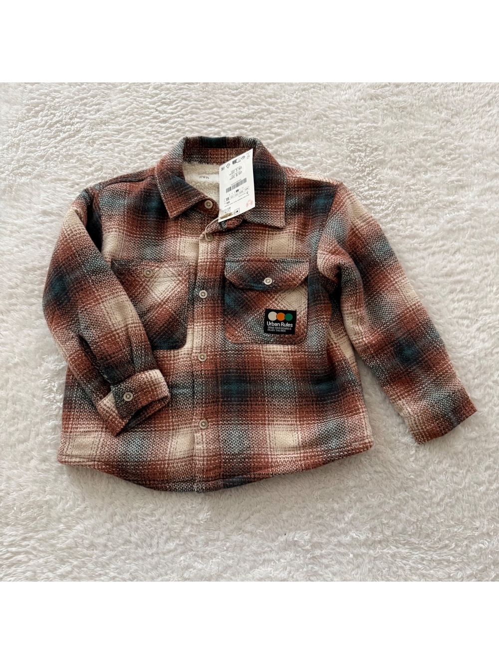 3t Zara Lined Flannel Jacket NWT